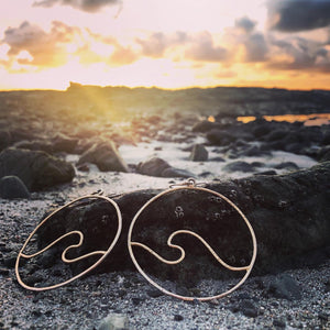 Wave Hoops GP over Bronze Large Curvy-Jenstones Jewelry