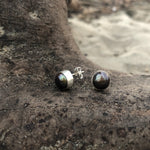 Load image into Gallery viewer, Black Fresh Water Pearl Post Earrings-Jenstones Jewelry
