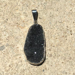 Load image into Gallery viewer, Black Quartz Druzy Cluster Pendant-Jenstones Jewelry
