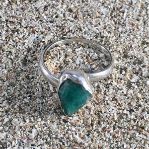 Emerald Ring Raw Facet-Jenstones Jewelry