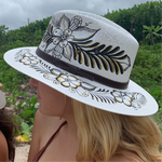 Load image into Gallery viewer, Sombrero White &amp; Black/ Gold-Jenstones Jewelry
