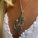 Load image into Gallery viewer, Mermaid Tear Drop Pendant with Moonstone-Jenstones Jewelry
