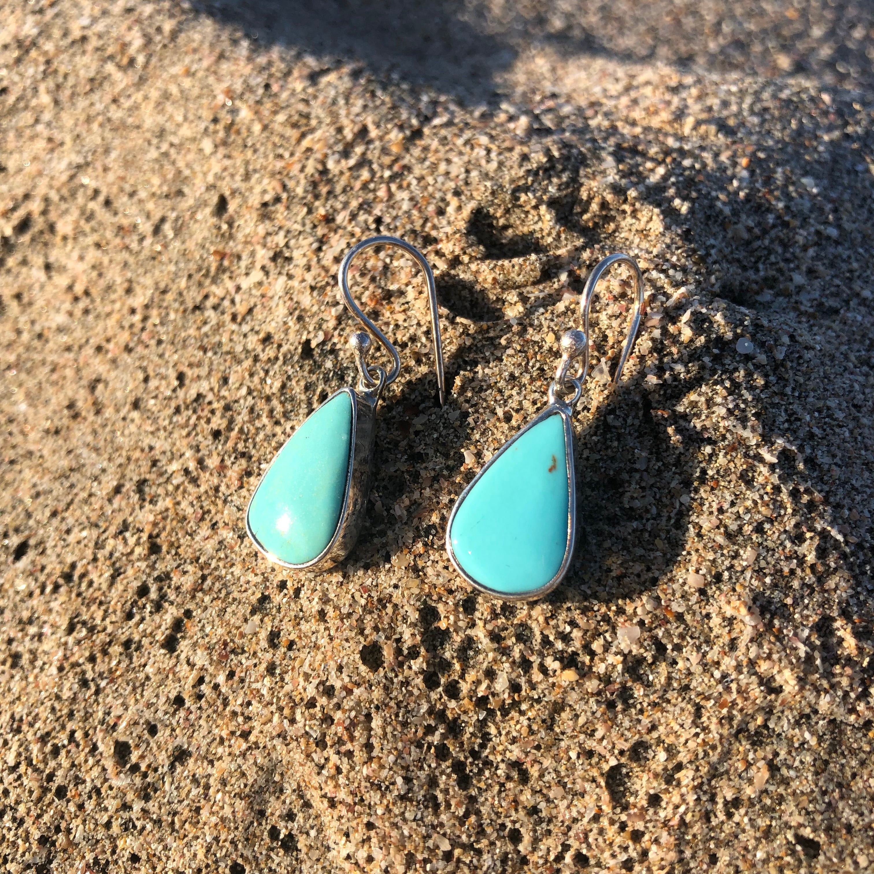 Turquoise Tear Earrings-Jenstones Jewelry