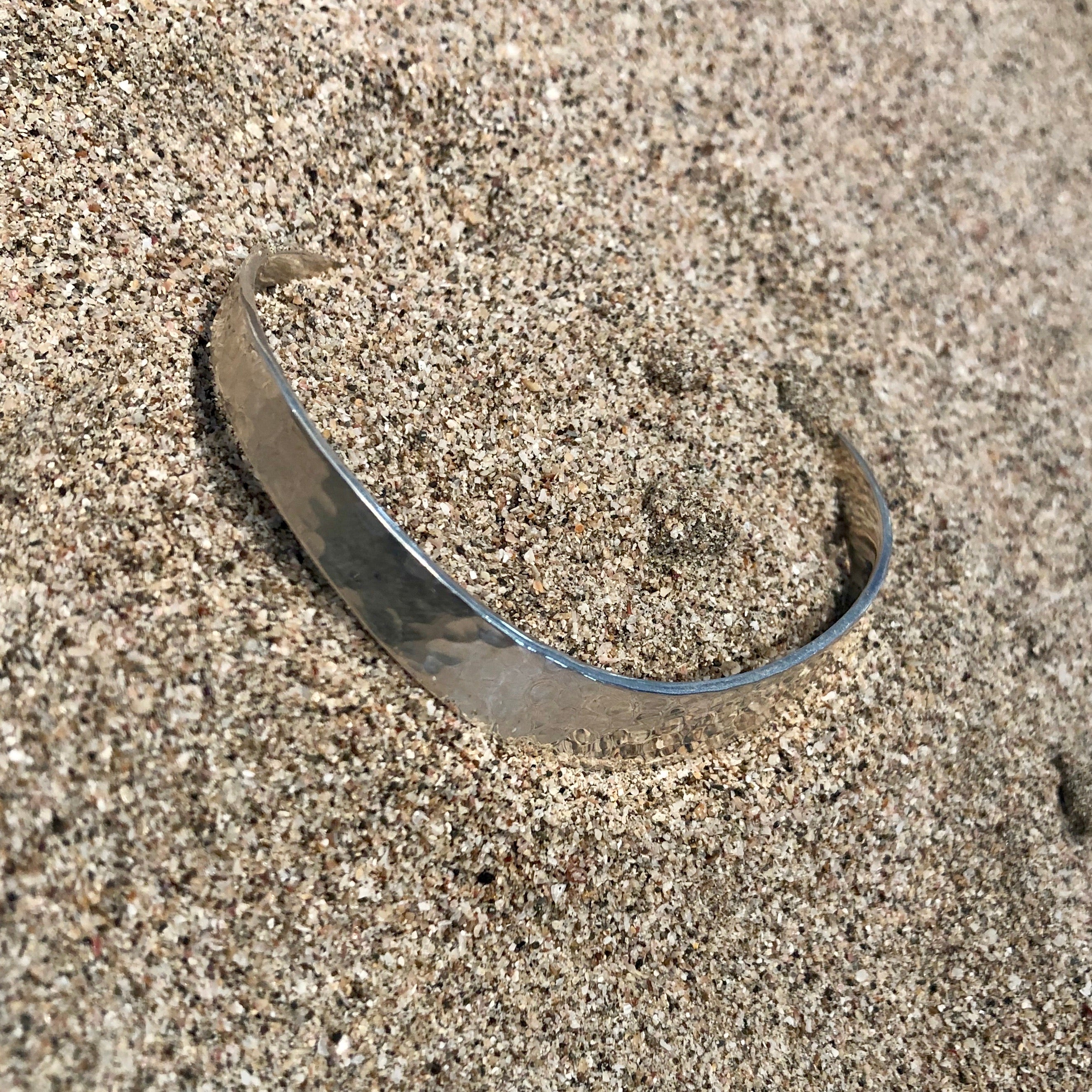 Cuff Hammered Sterling Curve-Jenstones Jewelry