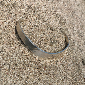 Cuff Hammered Sterling Curve-Jenstones Jewelry