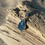 Load image into Gallery viewer, Ocean Blue Tear Druzy Pendant-Jenstones Jewelry
