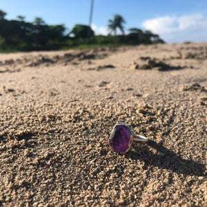 Amethyst Ring Raw crystal-Jenstones Jewelry