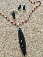 Load image into Gallery viewer, Pendant Sterling and Onyx Shaft-Jenstones Jewelry
