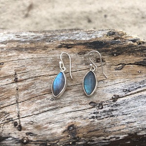 Labradorite Marquis Dangle Earrings-Jenstones Jewelry