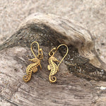 Load image into Gallery viewer, Bronze Dangle Seahorse Earrings-Jenstones Jewelry
