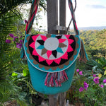 Load image into Gallery viewer, Mochila Turquoise Large with Flap Design-Jenstones Jewelry
