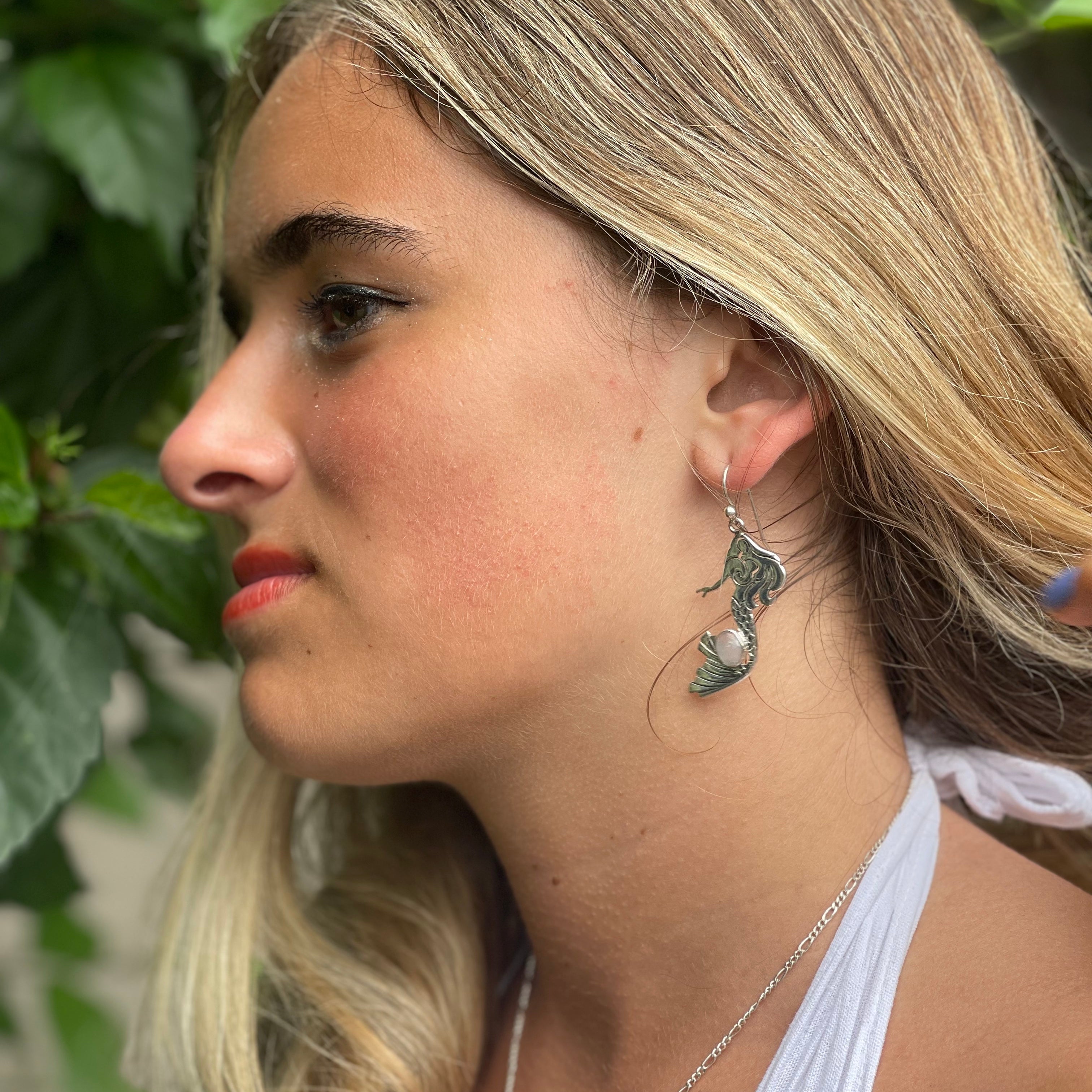 Mermaid Earrings with Moonstone-Jenstones Jewelry