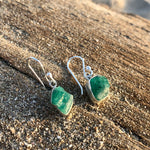 Load image into Gallery viewer, Emerald Earrings Raw Nugget-Jenstones Jewelry
