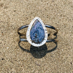 Load image into Gallery viewer, Double Cuff Hammered Faceted Peacock Druzy-Jenstones Jewelry
