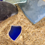 Load image into Gallery viewer, Ring Sterling and Cobalt Blue Seaglass Asymmetrical-Jenstones Jewelry
