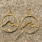 Load image into Gallery viewer, Nosara Wave Hoops GP over Bronze-Jenstones Jewelry
