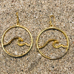 Nosara Wave Hoops GP over Bronze-Jenstones Jewelry