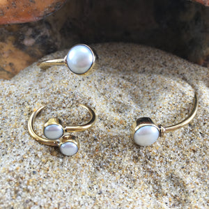 Bronze Wrap Ring White Pearl-Jenstones Jewelry