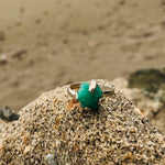 Load image into Gallery viewer, Emerald Ring Raw Prong Setting Petite-Jenstones Jewelry
