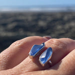 Load image into Gallery viewer, Ocean Blue Sea glass Wrap Around Ring-Jenstones Jewelry
