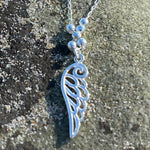 Load image into Gallery viewer, Wings and Waves Sterling Silver Necklace-Jenstones Jewelry
