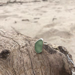 Load image into Gallery viewer, Simple Green Sterling Silver Seaglass Ring-Jenstones Jewelry
