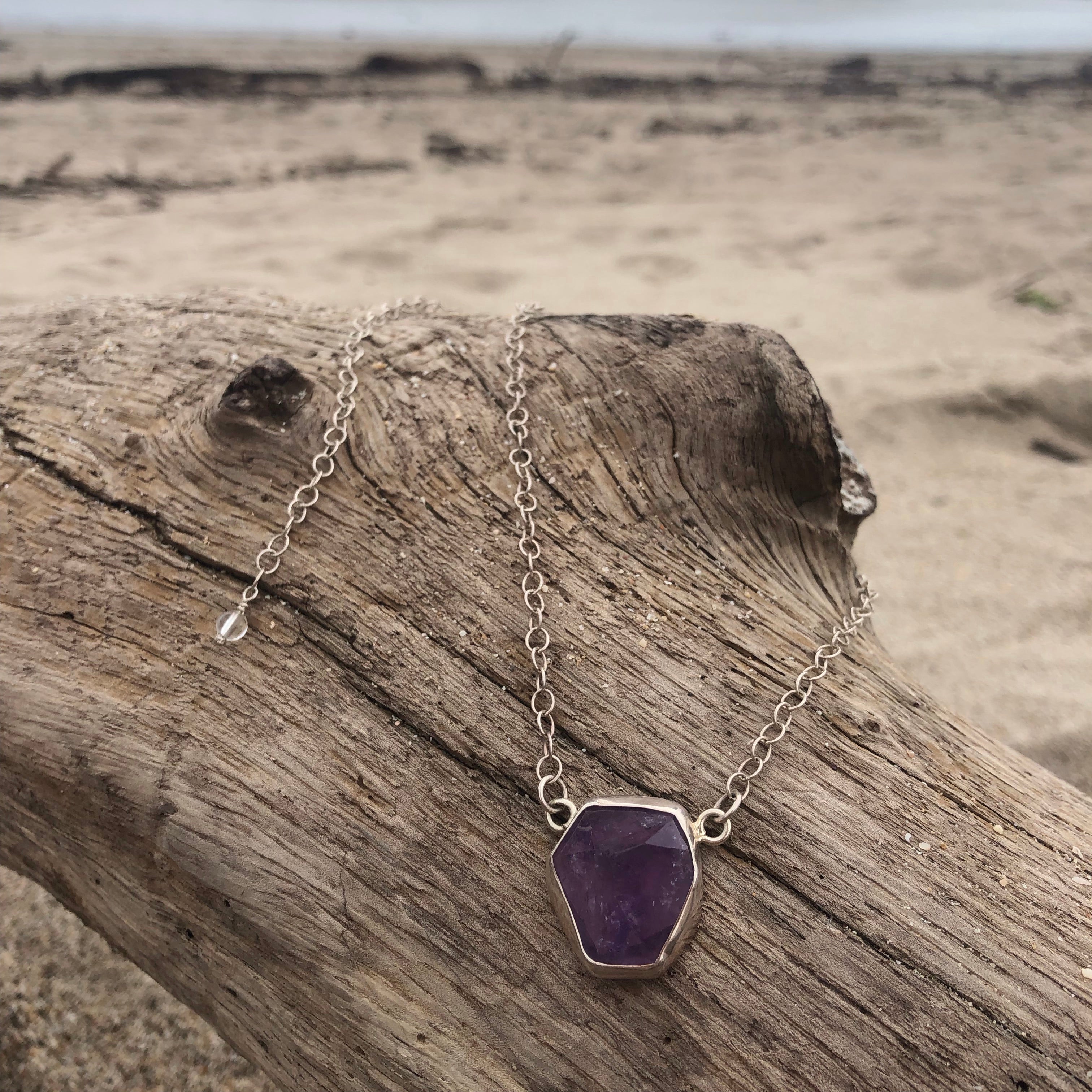 Amethyst Necklace on Chain-Jenstones Jewelry