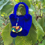 Load image into Gallery viewer, Mochila Royal Blue Small Pom Pom-Jenstones Jewelry
