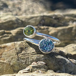 Load image into Gallery viewer, Faceted Peridot and Druzy Wrap Around Ring-Jenstones Jewelry
