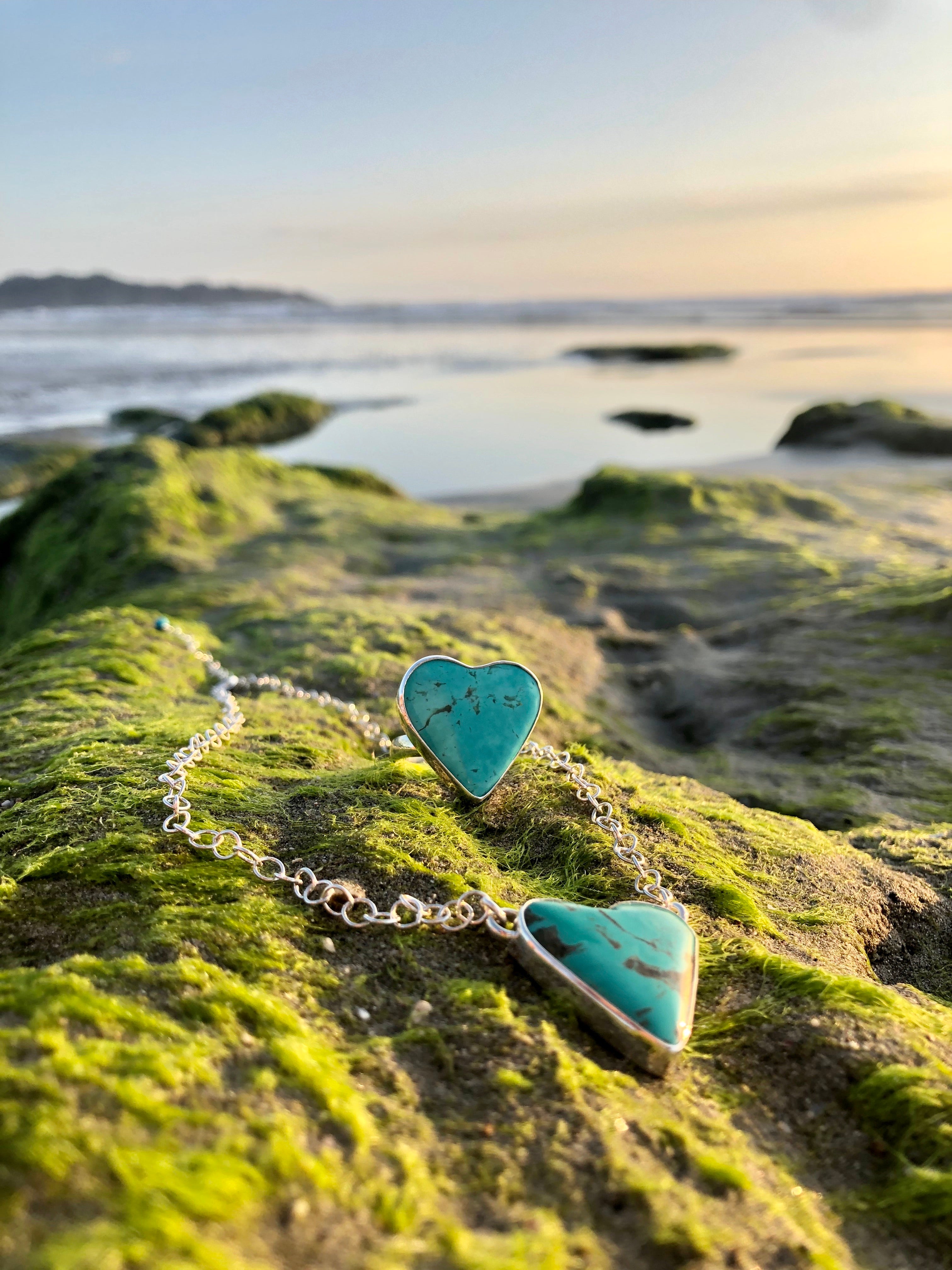Turquoise Heart Necklace and Ring