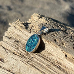 Load image into Gallery viewer, Ocean Blue Oval Druzy Pendant-Jenstones Jewelry
