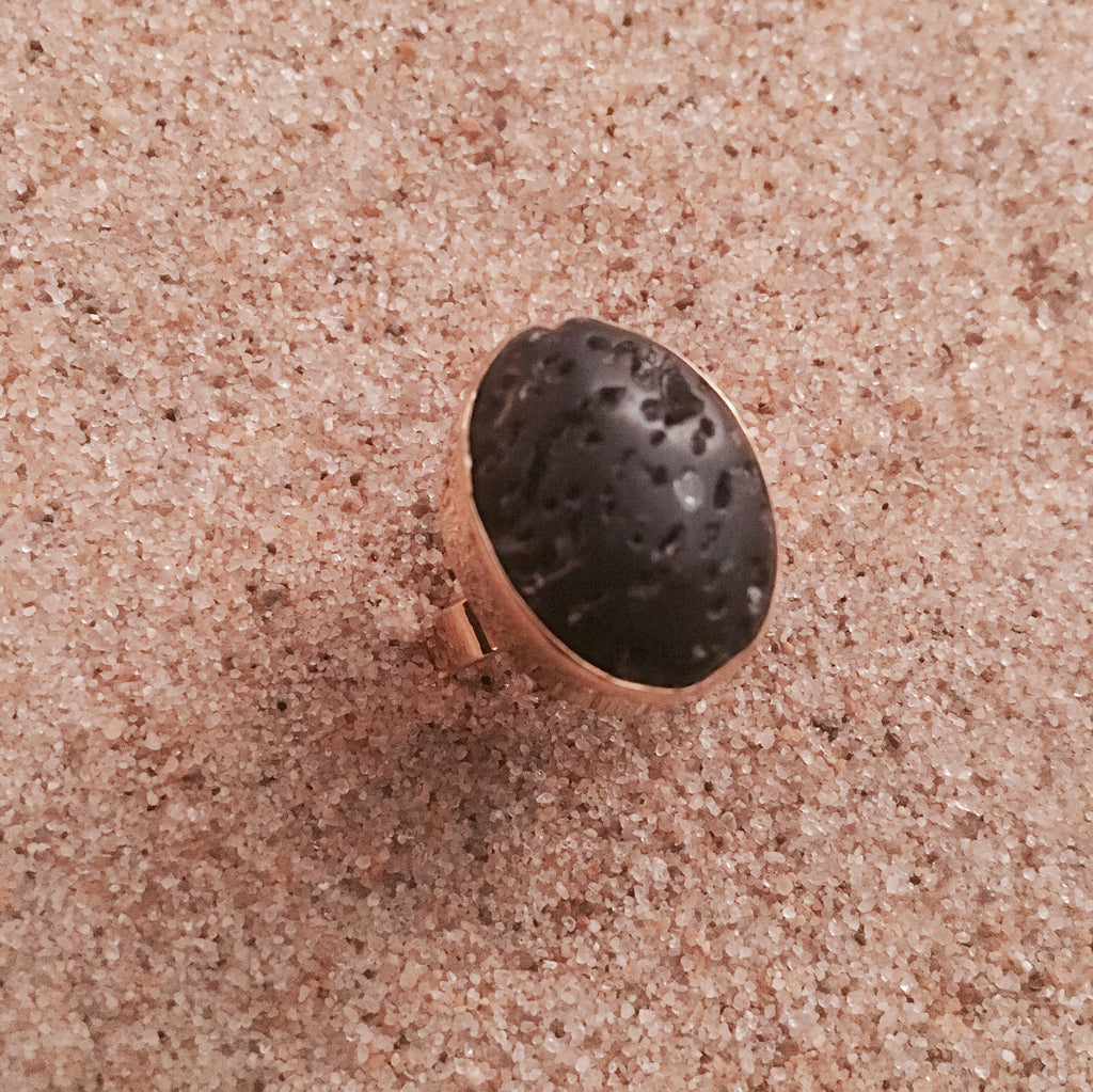 Ring Bronze with Volcanic Rock-Jenstones Jewelry